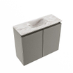 MONDIAZ TURE-DLUX Meuble toilette - 60cm - Smoke - EDEN - vasque Glace - position centrale - 1 trou de robinet SW1103534