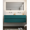 Mondiaz VICA ensemble de meuble de salle de bain - 150cm - meuble sous-vasque smag - 2 tiroirs - lavabo moon double - sans trou de robinet version XL 60cm de haut SW1090095