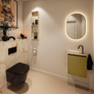 MONDIAZ TURE-DLUX Meuble toilette - 40cm - Oro - EDEN - vasque Frappe - position gauche - 1 trou de robinet SW1102881