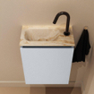 MONDIAZ TURE-DLUX Meuble toilette - 40cm - Clay - EDEN - vasque Frappe - position gauche - 1 trou de robinet SW1102676