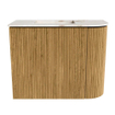 Mondiaz JOYA-DLUX 51.6cm toiletmeubel - ronding rechts kleur Oak - Wastafel FAYE positie Links 1 kraangat kleur Frappe. SW1421911