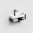 Clou Mini Wash Me Open Kast - 53x19x17.5cm - links - met handdoekhouder - zwart SW928523