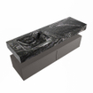 Mondiaz ALAN-DLUX Ensemble de meuble - 150cm - meuble Dark grey mat - 2 tiroirs - Lavabo Cloud Lava suspendu - vasque Gauche - 0 trous de robinet SW808008