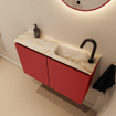 MONDIAZ TURE-DLUX Meuble toilette - 80cm - Fire - EDEN - vasque Frappe - position droite - 1 trou de robinet SW1102759