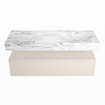 MONDIAZ ALAN - DLUX Ensemble de meuble de salle de bains - 130cm - meuble bas - Linen - 1 tiroir - lavabo suspendu - vasque à droite - 0 trous de robinetterie - Glace SW805911