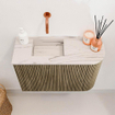 Mondiaz JOYA-DLUX Meuble de toilette 61,6cm - arrondi droit couleur Dusk - Vasque FAYE position Gauche Sans trou de robinet couleur Nata SW1425923