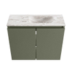 MONDIAZ TURE-DLUX Meuble toilette - 60cm - Army - EDEN - vasque Glace - position droite - 1 trou de robinet SW1103206