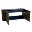Mondiaz JOYA-DLUX 91.6cm toiletmeubel - ronding links kleur Shadow - Wastafel FAYE positie Rechts Zonder kraangat kleur Lava. SW1422878