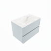 Mondiaz VICA-DLUX ensemble de meuble de salle de bain - 70cm - meuble sous-vasque argile - 2 tiroirs - lavabo encastré nuage milieu - 1 trou de robinet - version haute 60cm - ostra SW1087079