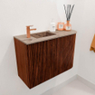Mondiaz JOYA-DLUX 61.6cm toiletmeubel - ronding rechts kleur Ruby - Wastafel FAYE positie Links 1 kraangat kleur Arena. SW1425288