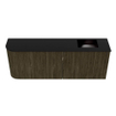 Mondiaz JOYA 111.6cm meuble de toilette - arrondi gauche couleur Shadow - Vasque FAYE position Droite Sans trou de robinet couleur Urban SW1421537