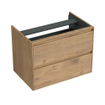 Forzalaqua Reno 2.0 wastafelonderkast 80x51x60cm met 2 softclose greeploze lades Massief Eiken Oyster SW492429