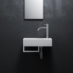 Clou Flush 3 fontein 36x18cm kraangat rechts met handdoekhouder aluite Wit mat SW102685
