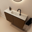 MONDIAZ TURE-DLUX Meuble toilette - 80cm - Rust - EDEN - vasque Ostra - position centrale - 1 trou de robinet SW1105105