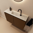 MONDIAZ TURE-DLUX meuble WC 80 cm Rust. EDEN lavabo Ostra position milieu. Avec 1 trou de robinet. SW1105105