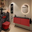MONDIAZ TURE-DLUX Meuble toilette - 120cm - Fire - EDEN - vasque Lava - position droite - sans trou de robinet SW1103788