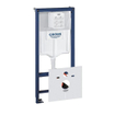 QeramiQ Dely Pack WC - réservoir encastré Grohe - plaque de déclenchement blanche - WC - abattant - blanc mat SW643464