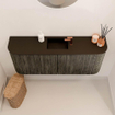 Mondiaz JOYA 103.2cm toiletmeubel - ronding links en rechts kleur Shadow - Wastafel FAYE positie Midden 1 kraangat kleur Urban. SW1421529