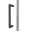 Fortifura Galeria Cabine de douche – 100x140x200 cm – charnières, poignée et barre de stabilisation – verre de sécurité 8 mm clair strié – finition gunmetal brossé (anthracite) SW1222389