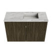 Mondiaz JOYA-DLUX 60cm toiletmeubel - kleur Shadow - Wastafel FAYE positie Rechts 1 kraangat kleur Glace. SW1422767