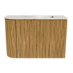 Mondiaz JOYA-DLUX 61.6cm toiletmeubel - ronding links kleur Oak - Wastafel FAYE positie Rechts Zonder kraangat kleur Frappe. SW1426199