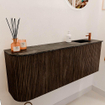 Mondiaz JOYA-DLUX 111.6cm toiletmeubel - ronding links kleur Walnut - Wastafel FAYE positie Rechts 1 kraangat kleur Lava. SW1422483