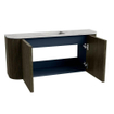 Mondiaz JOYA-DLUX Meuble de salle de bains 93,2cm - arrondis gauche et droite couleur Shadow - Vasque FAYE position Milieu 1 trou de robinet couleur Glace SW1422805