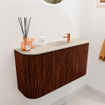 Mondiaz JOYA-DLUX 83.2cm toiletmeubel - ronding links en rechts kleur Ruby - Wastafel FAYE positie Midden 1 kraangat kleur Frappe. SW1423522