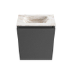 MONDIAZ TURE-DLUX Meuble toilette - 40cm - Dark Grey - EDEN - vasque Frappe - position centrale - sans trou de robinet SW1102711