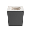 MONDIAZ TURE-DLUX Meuble WC 40 cm Dark Grey. EDEN lavabo Frappe position milieu. Sans trou de robinet. SW1102711