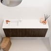 Mondiaz JOYA 100cm toiletmeubel - kleur Walnut - Wastafel FAYE positie Links 1 kraangat kleur Talc. SW1421280