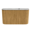 Mondiaz JOYA-DLUX 73.2cm toiletmeubel - ronding links en rechts kleur Oak - Wastafel FAYE positie Midden Zonder kraangat kleur Glace. SW1422014