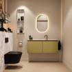 MONDIAZ TURE-DLUX Meuble toilette - 120cm - Oro - EDEN - vasque Glace - position centrale - 1 trou de robinet SW1103403