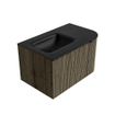 Mondiaz KURVE Ensemble de meuble de salle de bains - 75x46x40cm - 1 tiroir - 1 porte - lavabo solid surface - gauche - sans trou de robinet - Shadow SW1414157