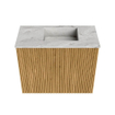 Mondiaz JOYA-DLUX 50cm toiletmeubel - kleur Oak - Wastafel FAYE positie Rechts Zonder kraangat kleur Glace. SW1421940