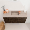 Mondiaz JOYA-DLUX Meuble de salle de bains 70cm - couleur Walnut - Vasque FAYE position Milieu 1 trou de robinet couleur Saba. SW1424634