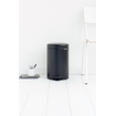 Brabantia NewIcon Poubelle à pédale - 12 litres - seau intérieur en plastique - noir mat SW767502