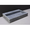 Forzalaqua Palermo lavabo 80,5x51,5x9cm Rectangulaire 0 trous de robinet Pierre naturelle marbre Cloudy adouci SW67914
