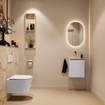 MONDIAZ TURE-DLUX Meuble WC 40 cm Cale. EDEN lavabo Frappe position milieu. Sans trou de robinet. SW1102645