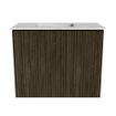 Mondiaz JOYA-DLUX 50cm toiletmeubel - kleur Shadow - Wastafel FAYE positie Links Zonder kraangat kleur Opalo. SW1422901