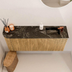 Mondiaz JOYA-DLUX 101.6cm toiletmeubel - ronding links kleur Oak - Wastafel FAYE positie Rechts 1 kraangat kleur Lava. SW1422085