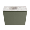 MONDIAZ TURE-DLUX Meuble toilette - 60cm - Army - EDEN - vasque Glace - position gauche - 1 trou de robinet SW1103154