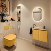 MONDIAZ TURE-DLUX Meuble de toilettes 60cm Ocher. EDEN vasque Frappe position gauche. Avec 1 trou de robinet. SW1102858