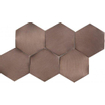 Ceralto Fenera Mosaic Mozaiektegel 16.2x28cm Icon Copper Hexagon 4mm Mat/glans copper - per stuk SW798684