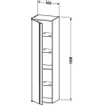 Duravit Ketho Armoire colonne haute 50x180x36cm gauche graphite 0300860