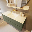 Mondiaz VICA-DLUX ensemble de meuble de salle de bain - 120cm - meuble sous-vasque armée - 2 tiroirs - lavabo encastré nuage milieu - sans trous de robinet - version haute 60cm - ostra SW1087034