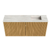 Mondiaz JOYA-DLUX 90cm toiletmeubel - kleur Oak - Wastafel FAYE positie Rechts 1 kraangat kleur Ostra. SW1422242
