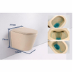 FugaFlow Eccelente Pietra Ensemble WC mural - 36,3x51,7cm - chasse profonde - sans rebord - abattant 35mm - beige SW1469371