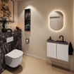 MONDIAZ TURE-DLUX Meuble toilette - 60cm - Linen - EDEN - vasque Lava - position centrale - 1 trou de robinet SW1103833