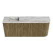 Mondiaz JOYA-DLUX Meuble de salle de bains - 101,6cm - arrondi droit couleur Dusk - Vasque FAYE position Gauche 1 trou de robinet couleur Glace. SW1423188